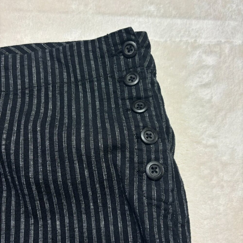 Sundance Womens Sierra Straight Leg Linen Pants Size‎ 6 Black White Pinstripe - Picture 7 of 10